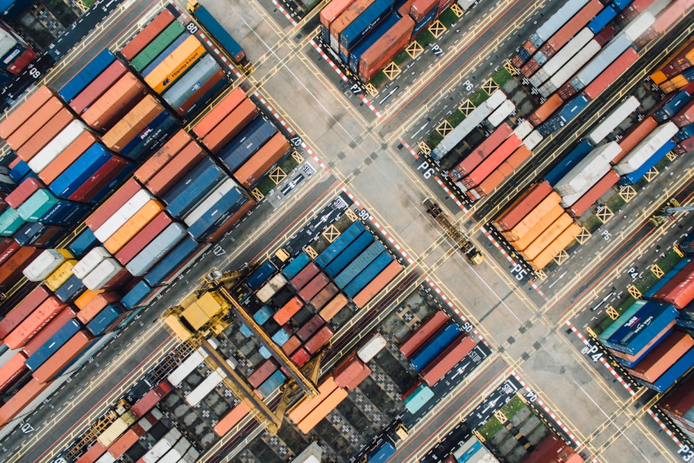 Cargo containers at port